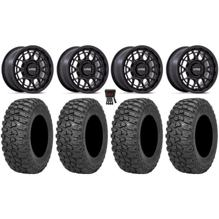 KMC Technic 15" Wheels Matte Black 32" Trail Saw 2.0 Tires Polaris RZR XP 1000 / PRO XP / Ranger XP 900/1000