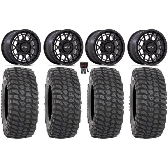 KMC Technic 15" Wheels Matte Black 32" XCR350 Tires Polaris RZR XP 1000 / PRO XP / Ranger XP 900/1000