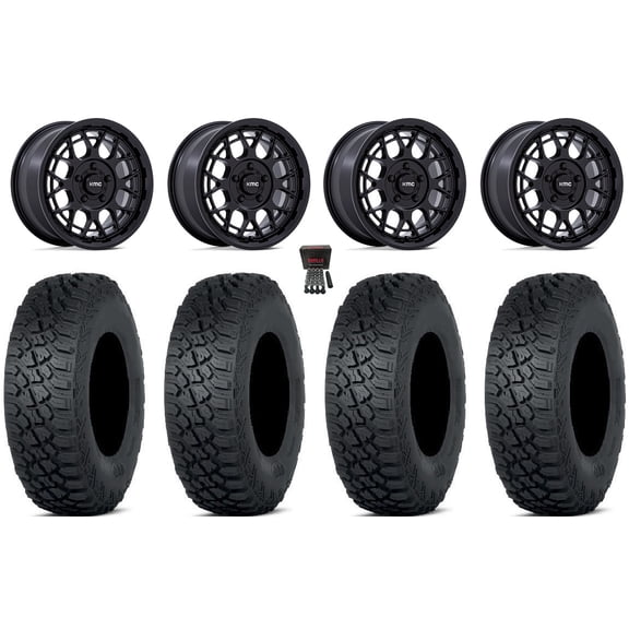 KMC Technic 15" Wheels Matte Black 35" Tenacity XNR Tires Polaris RZR Turbo R & Pro R Ranger 1500 Xpedition