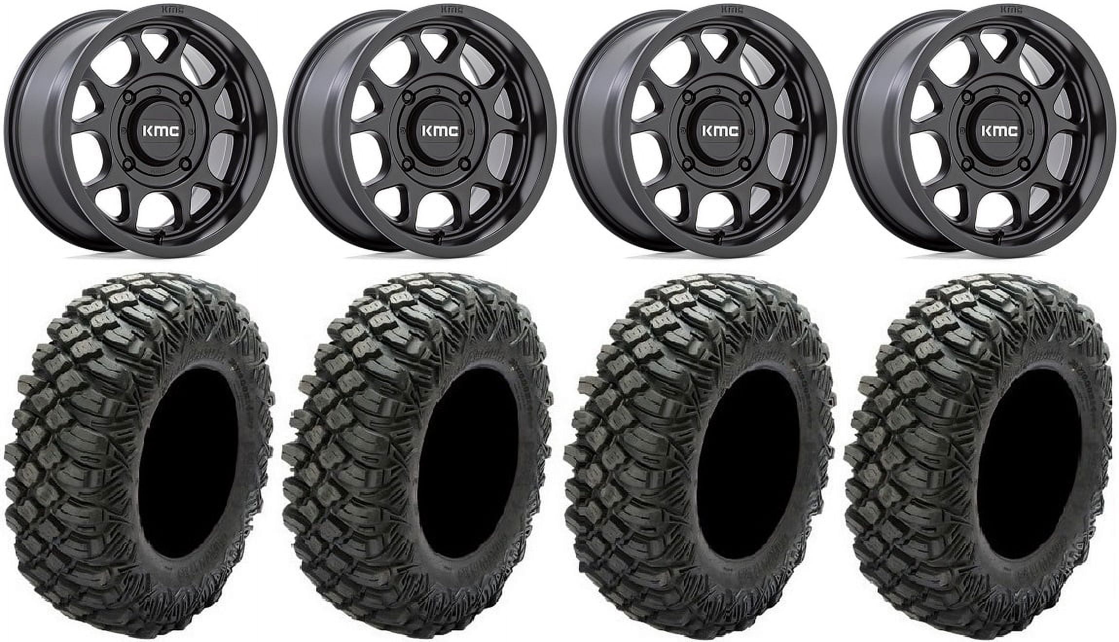 KMC Toro S 15" Wheels Black 30" Crawler XR Tires Sportsman RZR Ranger