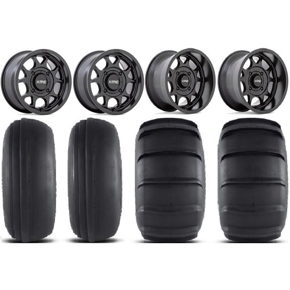 KMC Toro S 15" Wheels Black 31" Sand Slinger Tires Can-Am Maverick X3 / Honda Pioneer 1000 / Talon
