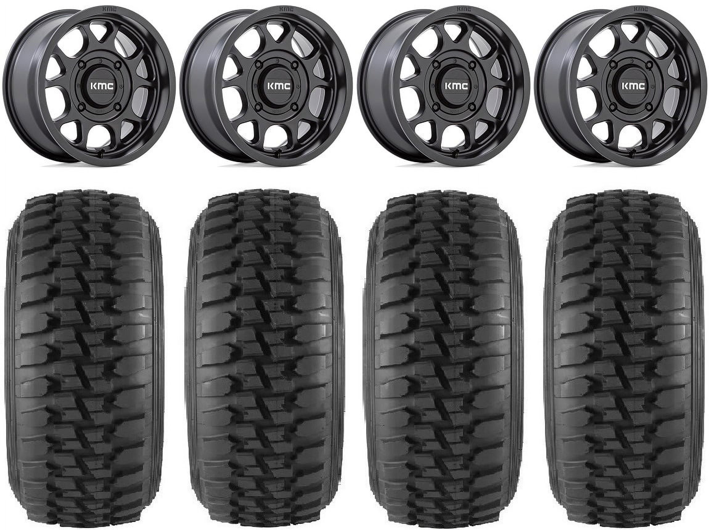 KMC Toro S 15" Wheels Black 32" Desert Series Tires Can-Am Commander ...