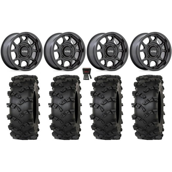 KMC Toro S 15" Wheels Black 33" Outlaw M/T Tires Sportsman RZR Ranger