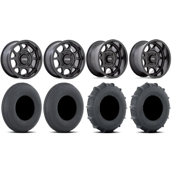 KMC Toro S 15" Wheels Black 33" Sand Series SS Tires Can-Am Commander Maverick Renegade Outlander Defender