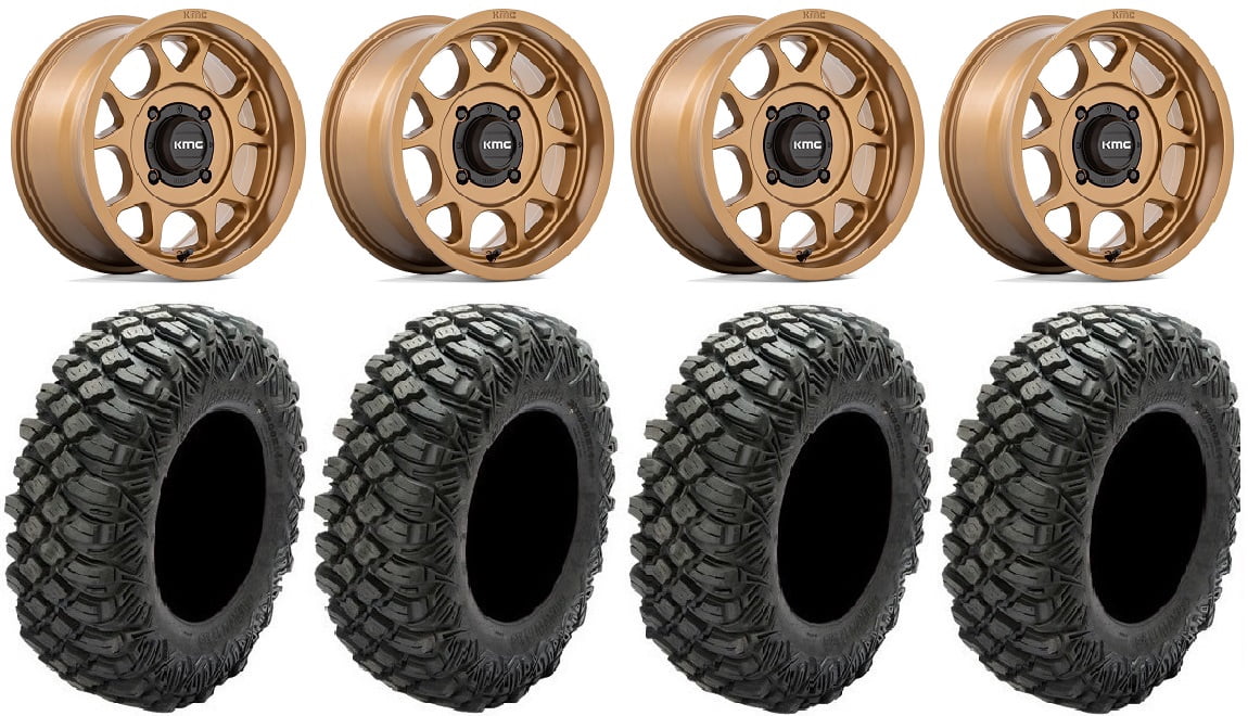 KMC Toro S 15" Wheels Bronze 28" Crawler XG Tires Sportsman RZR Ranger