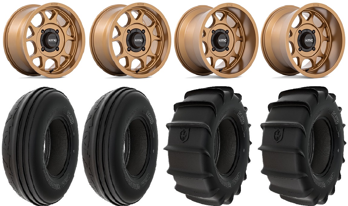 KMC Toro S 15" Wheels Bronze 32" Sand Tires Sportsman RZR Ranger