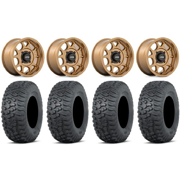 KMC Toro S 15" Wheels Bronze 32" Terra Hook Tires Can-Am Commander Maverick Renegade Outlander Defender