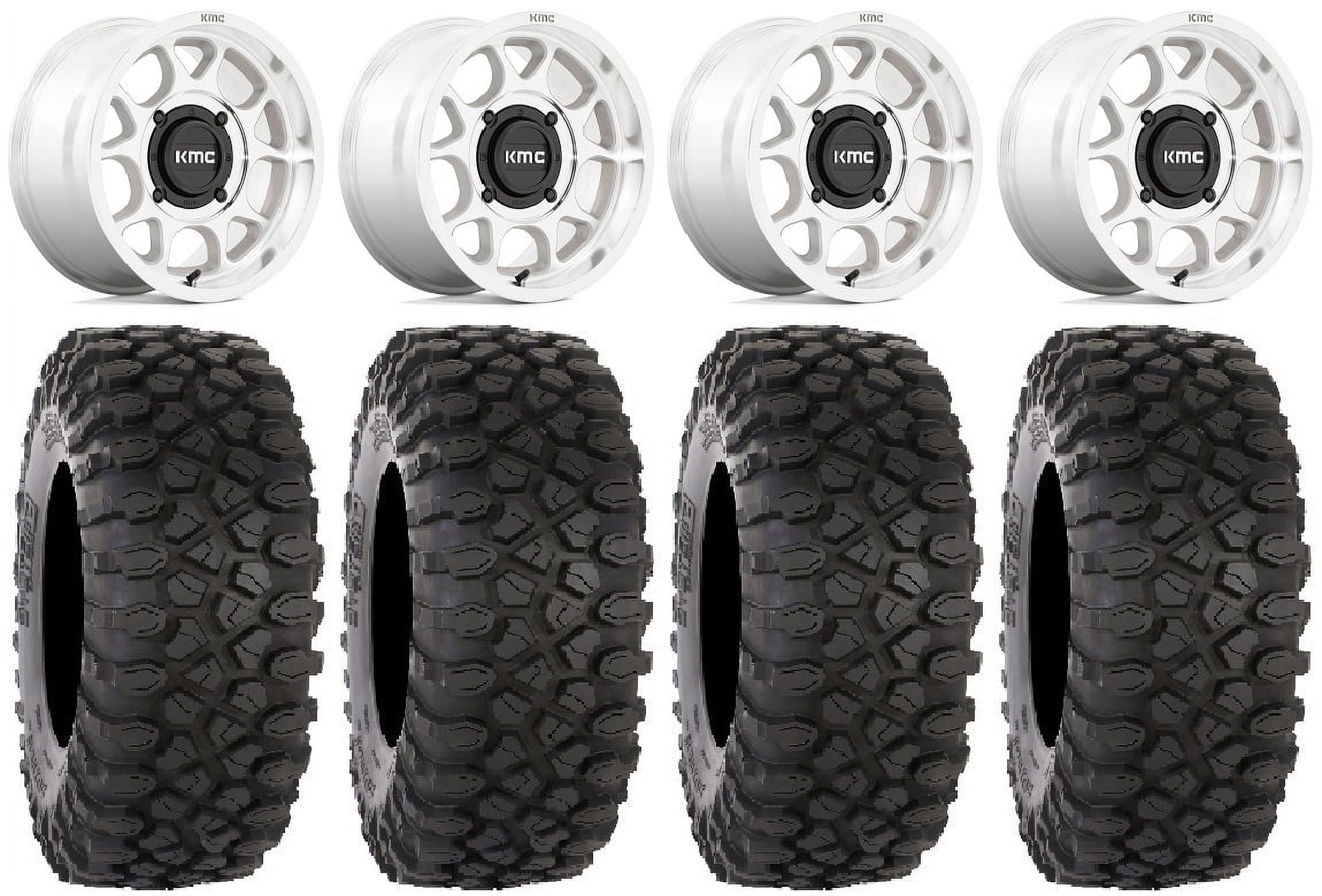 KMC Toro S 15" Wheels Machined 30" XC450 Tires Kawasaki Mule Pro FXT