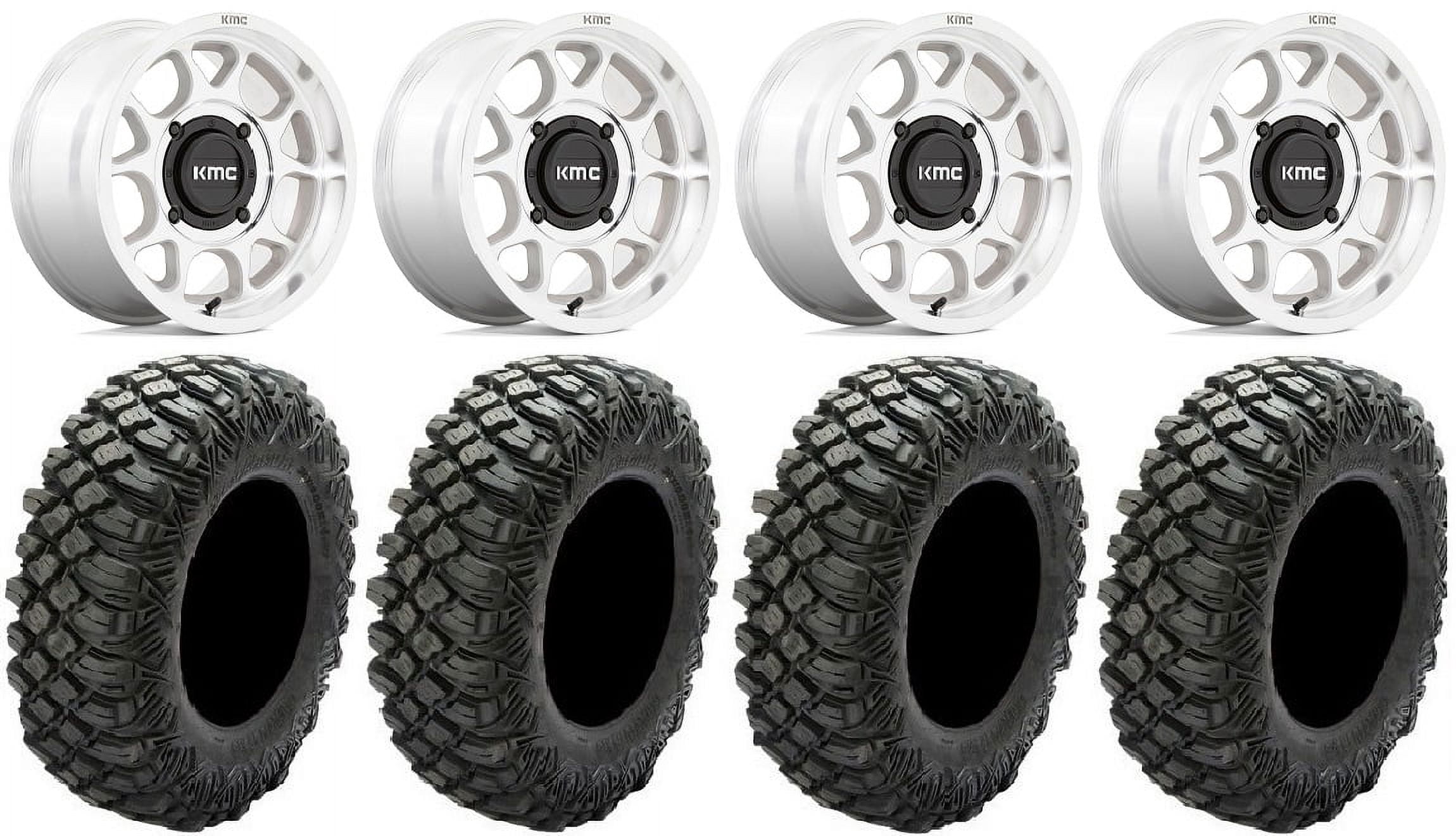 KMC Toro S 15" Wheels Machined 32" Crawler XG Tires Can-Am Maverick X3 / Honda Pioneer 1000 / Talon