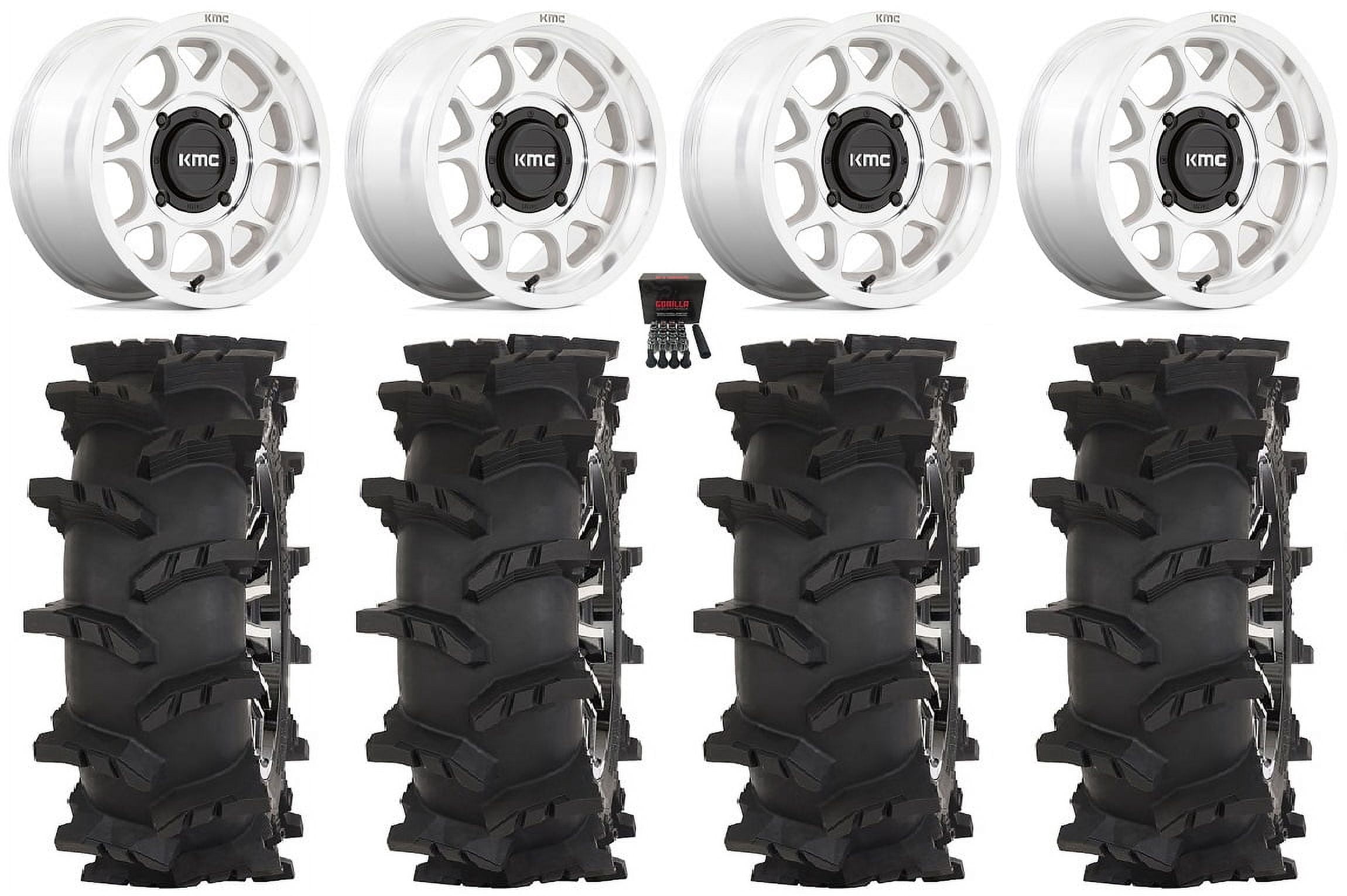 KMC Toro S 15" Wheels Machined 33" Outlaw Max Tires Sportsman RZR Ranger