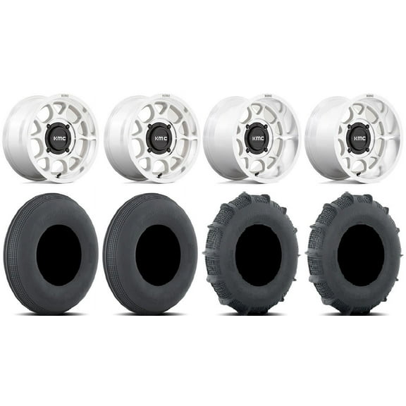 KMC Toro S 15" Wheels Machined 33" Sand Series SS Tires Can-Am Commander Maverick Renegade Outlander Defender