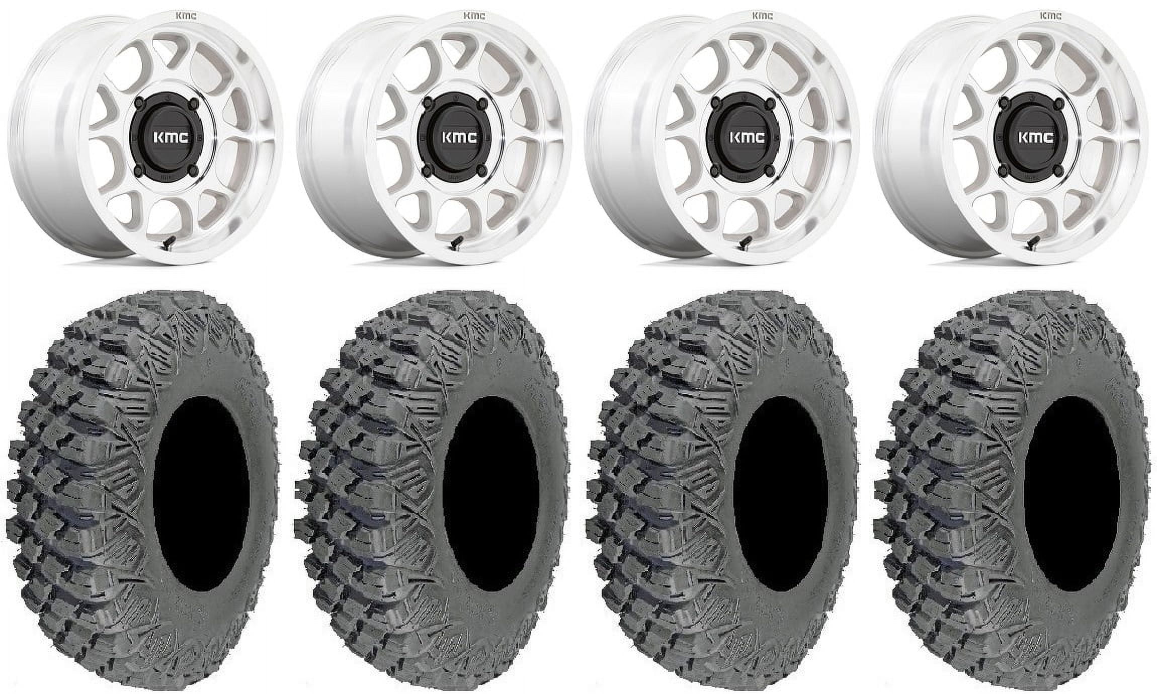 KMC Toro S 15" Wheels Machined 35" XROX DD Soft Tires Polaris RZR XP