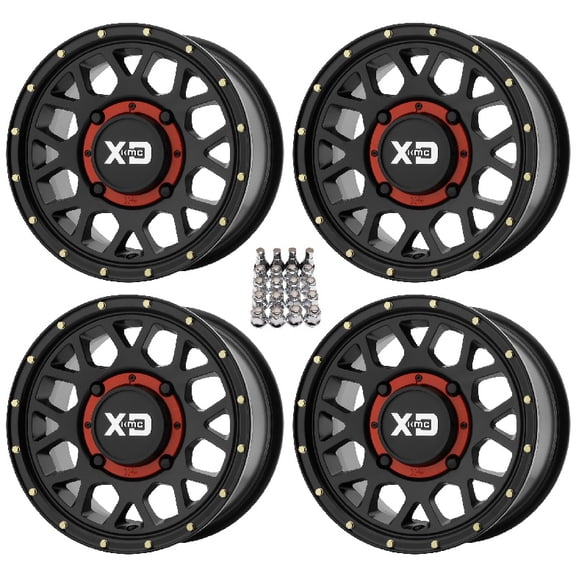 KMC XS135 Grenade ATV Wheels/Rims Black 14" Can-Am Commander Maverick Renegade Outlander Defender