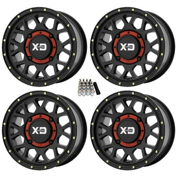 KMC XS135 Grenade UTV Wheels/Rims (+38mm) Black 14" Can-Am Maverick X3 / Honda Pioneer 1000