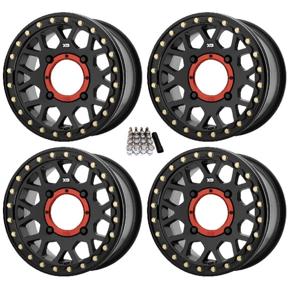 KMC XS235 Grenade Beadlock Wheels/Rims (+38mm) 15" Kawasaki Mule Pro FXT