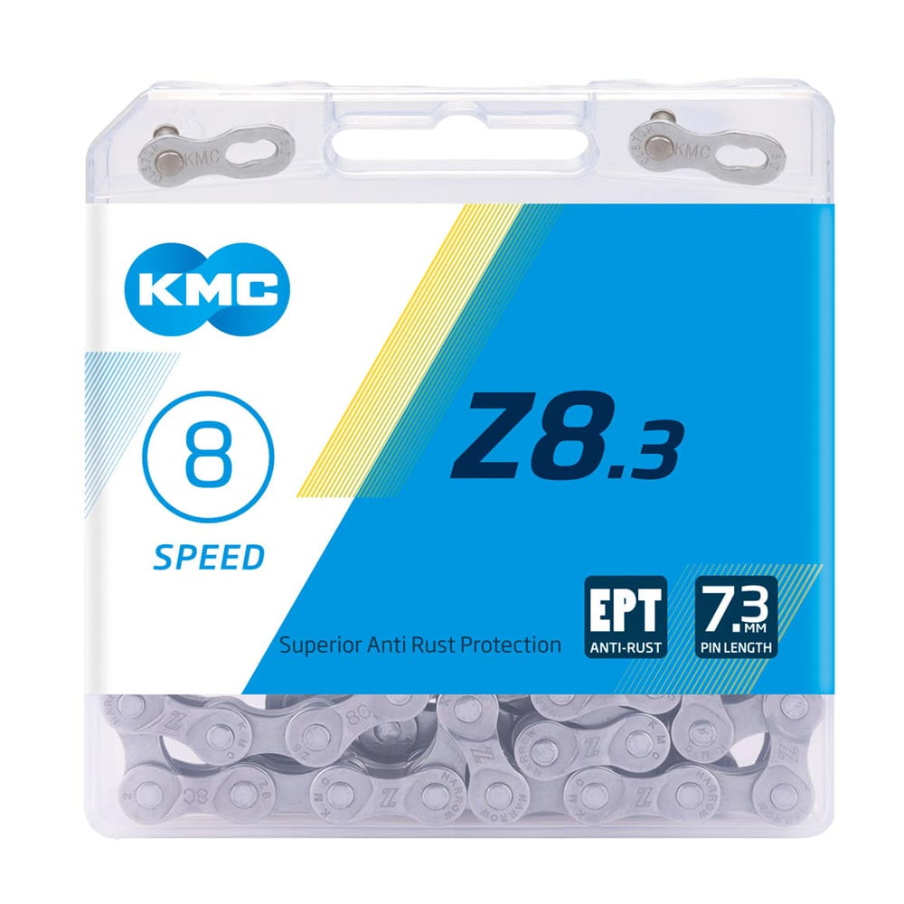 KMC Z8.3 EPT 8 Speed Chain, Dark Silver, 114 Link - Walmart.com