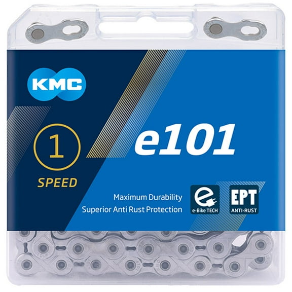 KMC Unisex's e101 EPT eBike Chain, Silver, Wide (1/8")