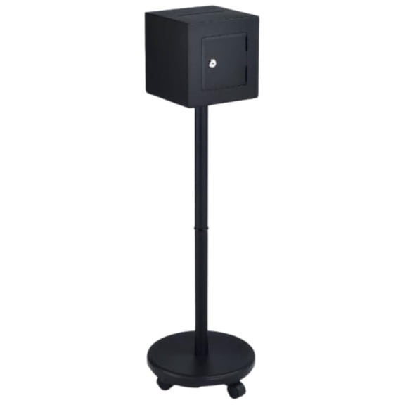 KMCB8 Collection Box: Secure & Mobile Donation Box (Metal, Rolling) Plain/Non-Personalized