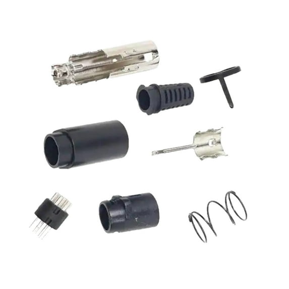 KMDLAX-8P Circular 8 Position Connector Plug, Male Pins Solder Cup