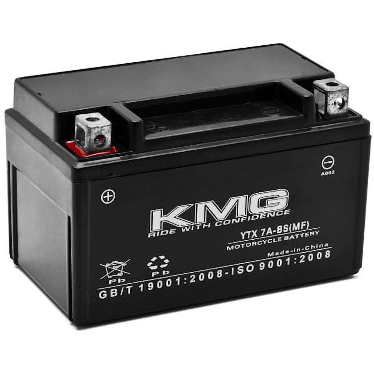 KMG Battery Compatible with E-Ton 50 Sport 50 2010-2012 YTX7A-BS Sealed Maintenance Free Battery High PerFormance 12V SMF OEM Replacement Powersport Motorcycle ATV Scooter Snowmobile