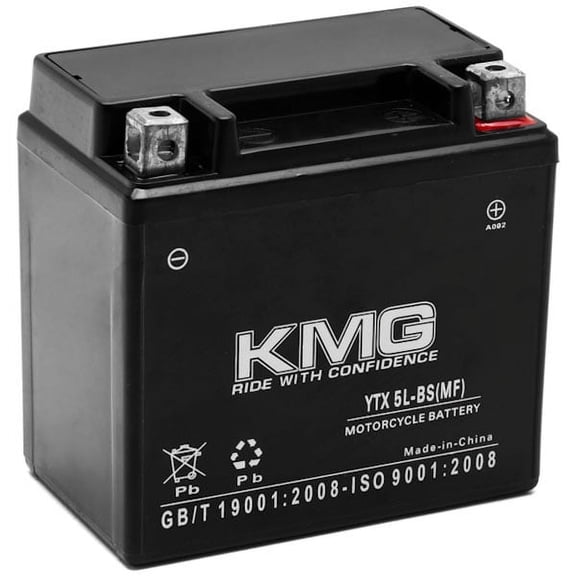 KMG Battery Compatible with E-Ton 90 All Models 2004-2012 YTX5L-BS Sealed Maintenance Free Battery High Performance 12V SMF OEM Replacement Powersport Motorcycle ATV Scooter Snowmobile