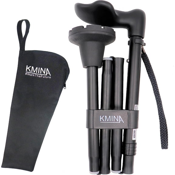 KMINA - Cane Ergonomic Handle (Left Hand), Ergonomic Cane Left Handed - Made in Europe