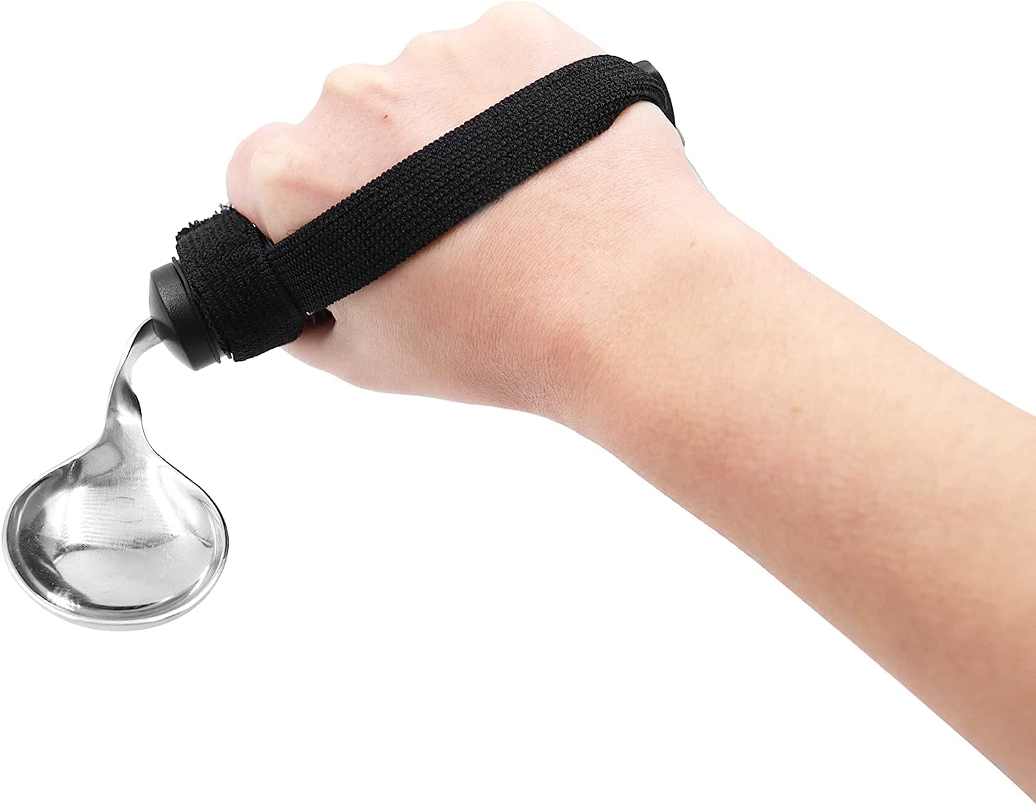 KMINA Easy to Hold Spoon for Elderly with Velcro, Medical Spoons for