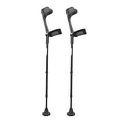 KMINA - Forearm Crutches for Adults (x2 Units, Open Cuff), Adult Crutches Padded - Made in Europe