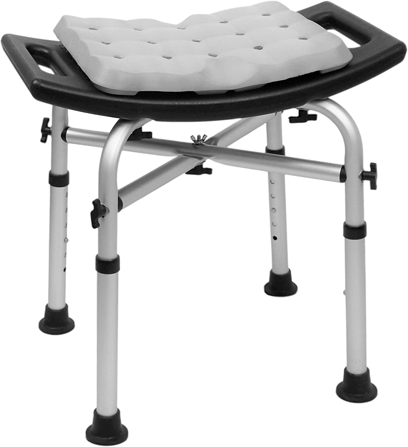 KMINA - Heavy Duty Shower Stool (330 lb) with Double Reinforced ...