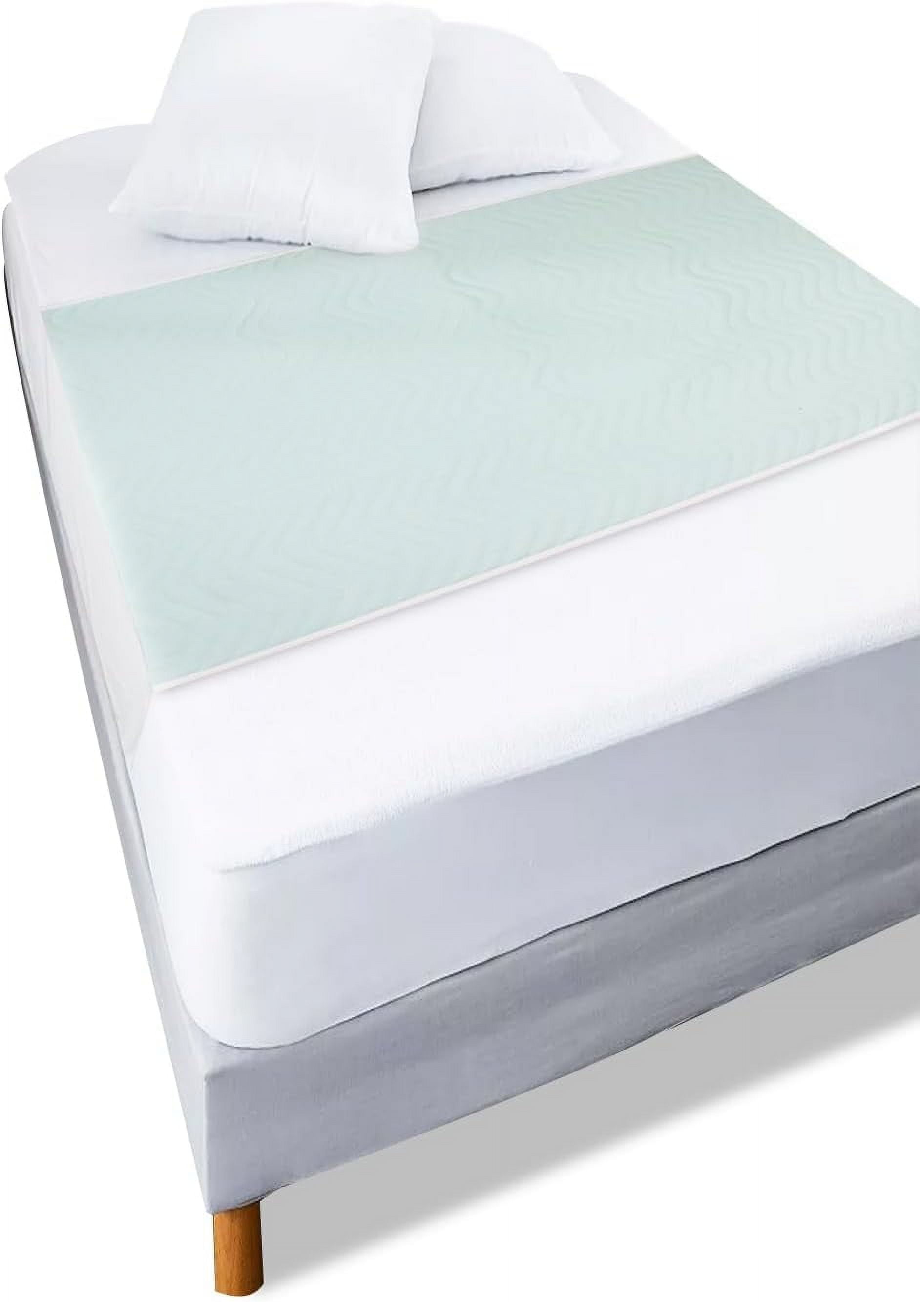 KMINA - Incontinence Bed Pads Washable 5 Layers (x1 Unit, 53" Full Bed), Reusable Mattress Pad, Pads for Beds for Incontinence Adults, Bed Wetting Protection Pad - Made in Europe