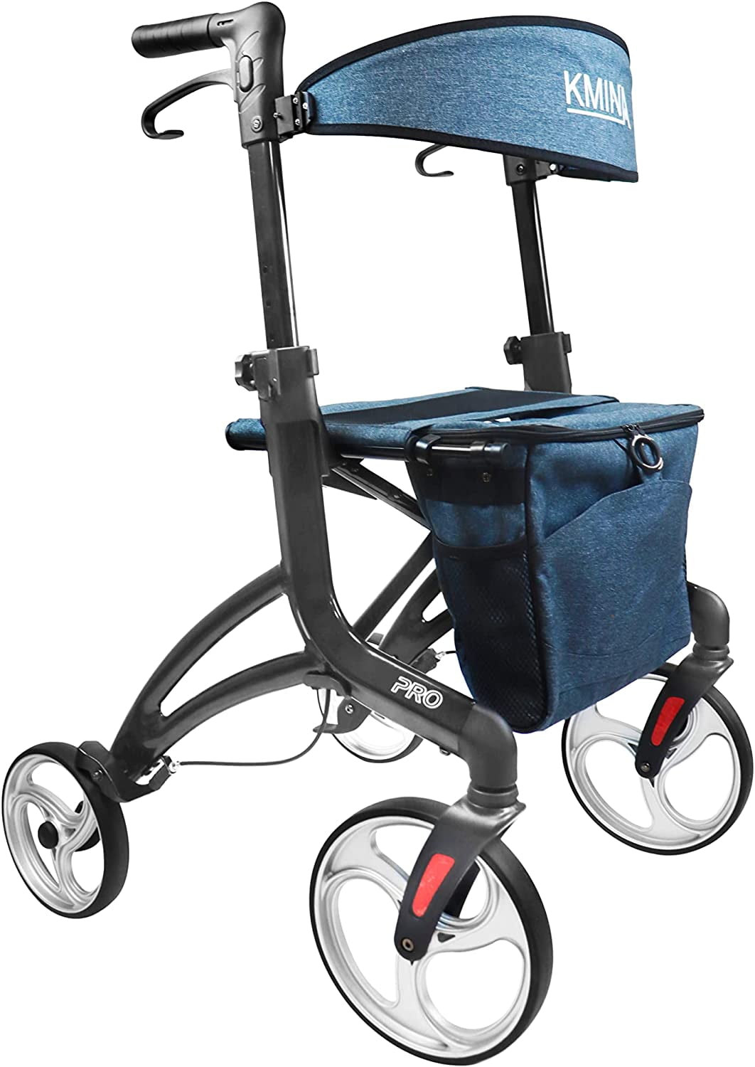 KMINA PRO Rollators with Seats and Large Wheels, Folding Rollator