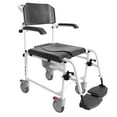 KMINA PRO MultiFunctional Medical Shower Wheelchair, Bathroom Transport Chair, Black