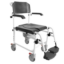 KMINA PRO - Shower Chair with Wheels, Handicap Shower Chair Black