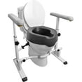 thumbnail image 1 of KMINA - Toilet Safety Rails with Raised Seat (Pack, Not Returnable), 4 Inch Raised Toilet Seat with Handles for Elderly, Handicap Toilet Seat with Handles Over Toilet, 1 of 9