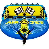 KMJETNIVY Towable Tubes for Boating 1-4 Person,Pull Tube, Super Sofa Tubes for Boats,Inflatable Boat Tube,Front&Back Tow Points w/Heavy-Duty Thick Nylon Cover for Water Sports