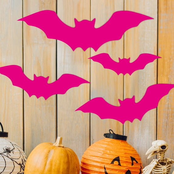KMMYS 16Pcs Halloween Bats 3D Wall Stickers, Halloween Decor, 3D Effect Bats, Unique Designs for Home Decoration, Adhesive Bats for Windows and Walls, Halloween Party Decoration