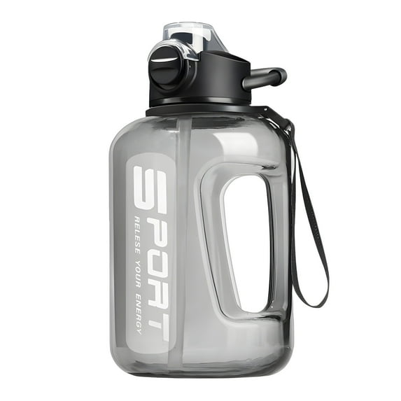 KMMYS 1700ml Sports Water Bottle with Straw, Leakproof Plastic Drinking Bottle with Graduation Marking, Portable Water Bottle for Gym, Outdoor, Camping, Exercise