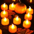 thumbnail image 1 of KMMYS 24Pcs Halloween LED Tea Light Candles, Flameless Candles, Battery Powered Tea Lights, Warm White Flickering Lights, Safe for Home Decor, No Fire Hazard, Perfect for Holiday Celebrations, 1 of 9