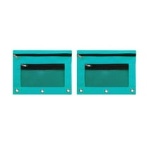 KMMYS 2Pcs Three-Hole Pencil Pouch Transparent Zipper Pencil Case, Large Capacity Detachable Folder, Convenient Storage Bag for Office and Stationery Organization, Fits Standard 3-Ring Binder