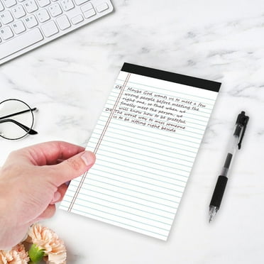 KMMYS A4 Tearable Paper Notebook, Horizontal Lined Notepad, 4 Pack Memo Planner, Thickened Paper, Durable Flip Over Design, Ideal for Students, Journal, and Notes, 100 Pages Each