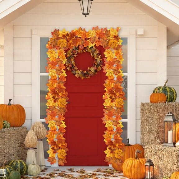 KMMYS Artificial Maple Leaf Rattan Decoration, Home Decor, Fall Decoration, Simulated Leaves for Indoor and Outdoor, Waterproof and Easy to Maintain
