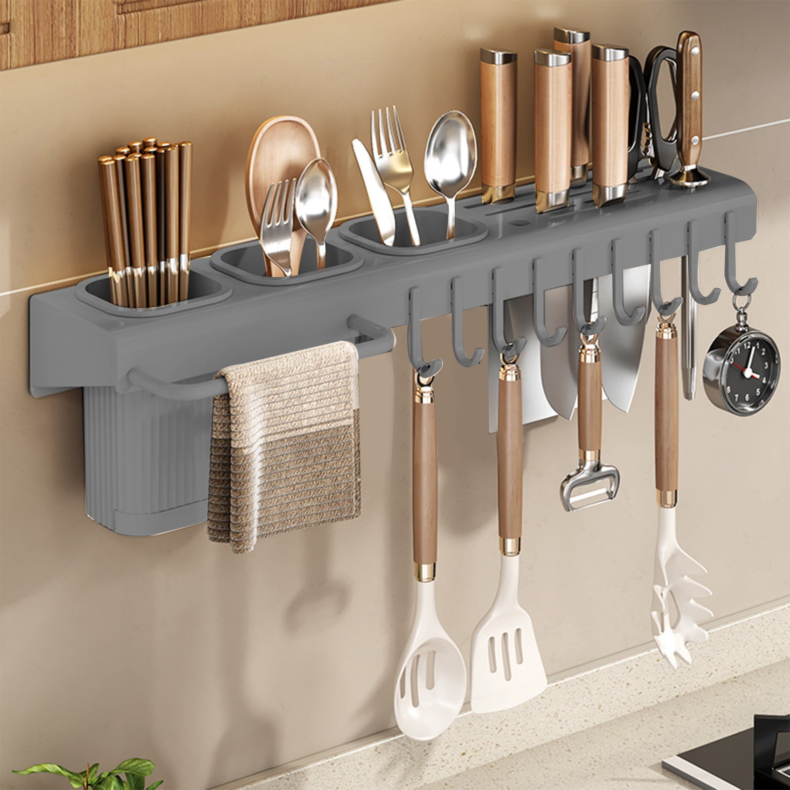 KMMYS Chopstick Organizer Wall Mounted Knife Rack Multi Functional ...