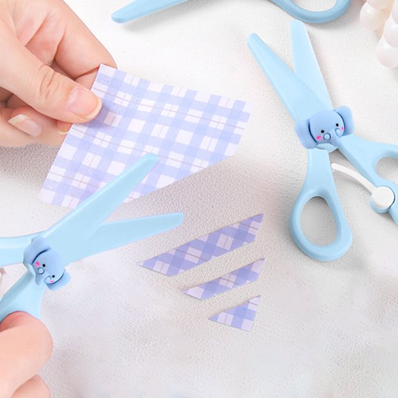KMMYS Cute Scissors Paper Cutting Knife, Handheld Cutter for Crafts, Multi-Functional Plastic Cutting Knife, Safe Non-Sharp Art Cutter for Stickers, Portable Craft Tool