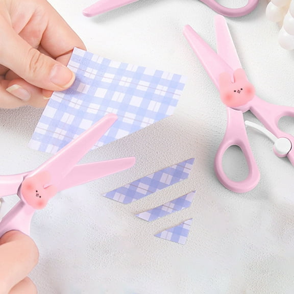 KMMYS Cute Scissors Paper Cutting Knife, Handheld Cutter for Crafts, Multi-Functional Plastic Cutting Knife, Safe Non-Sharp Art Cutter for Stickers, Portable Craft Tool