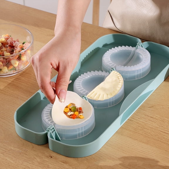 KMMYS Dumpling Maker, 3-in-1 Dumpling Press and Wrapper Mould, Polypropylene Kitchen Accessory for Effortless Dumpling, Easy Clean, Dishwasher Safe