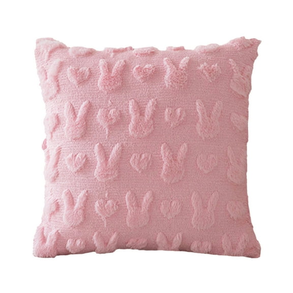 KMMYS Easter Bunny Pillowcase, Quilted Polyester Decorative Throw Pillow Cover for Sofa, Living Room, Bed – Spring Holiday Home Decor