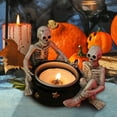 thumbnail image 1 of KMMYS Halloween Decoration Witch Skeleton Resin Candle Ornament, Unique Designs, Versatile Use, Functional Halloween Tabletop Decor, Intricate Details, Trick or Treat Holder, 1 of 6