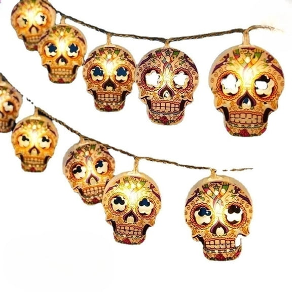 KMMYS Halloween Decorations Skull Light String, Luminous Pendant, Outdoor Indoor Use, Perfect for Themed Parties, Creepy Atmosphere, Ghostly Glow, Festive Lighting