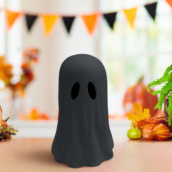 KMMYS Halloween Ghost Figurine, Resin Ghost Statue, Cute Ghost Decor, Porch Indoor Home Decor, Halloween Gathering Decoration, Mantel Bookshelf Tabletop Ornament