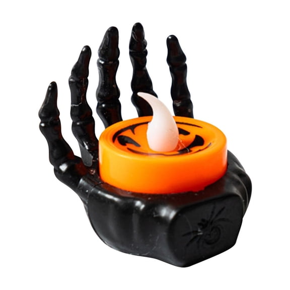 KMMYS Halloween Night Light LED Ghost Candle Decoration, Electronic Flickering Flame, Versatile Table Centerpiece Prop, Perfect for Halloween Party Decor, Unique Glow-in-the-Dark Accessories